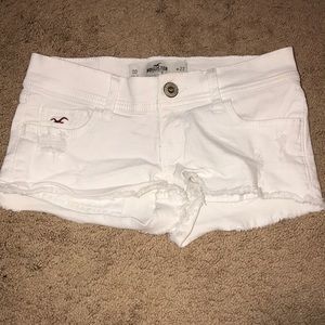 White jean shorts
